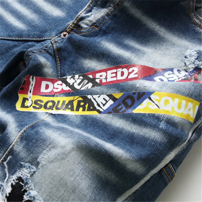 

2021 New Designer DSQUARED2 Denim Holes Trousers Biker HOMME Ripped COOLGUY D2 Jeans DSQ2 Men Pants DSQ