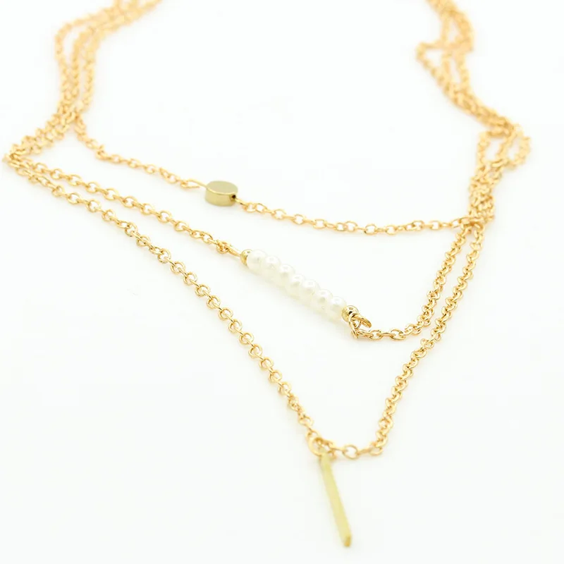 Модное золотое ожерелье Karopel для женщин красивая девушка простое колье