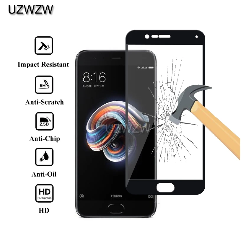 2 шт Полное покрытие из закаленного стекла для Xiaomi Mi Note 3 Защита экрана твердость 9H Защитное стекло для Xiaomi Mi Note 3 стекло