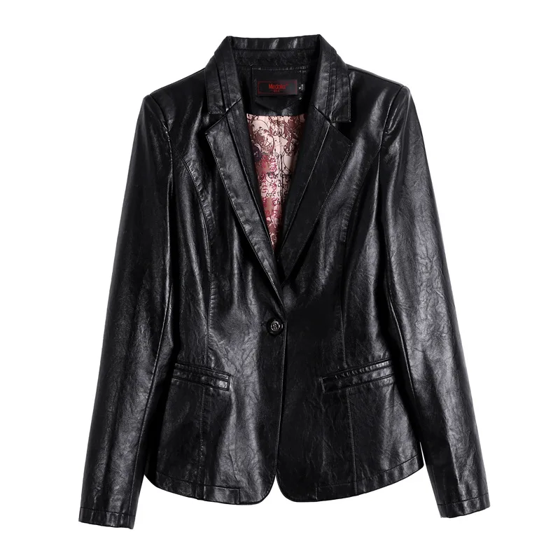 Chaquetas de cuero para mujer, traje corto de talla grande, abrigos de cuero, chaqueta negra, ropa de motorista, 2021