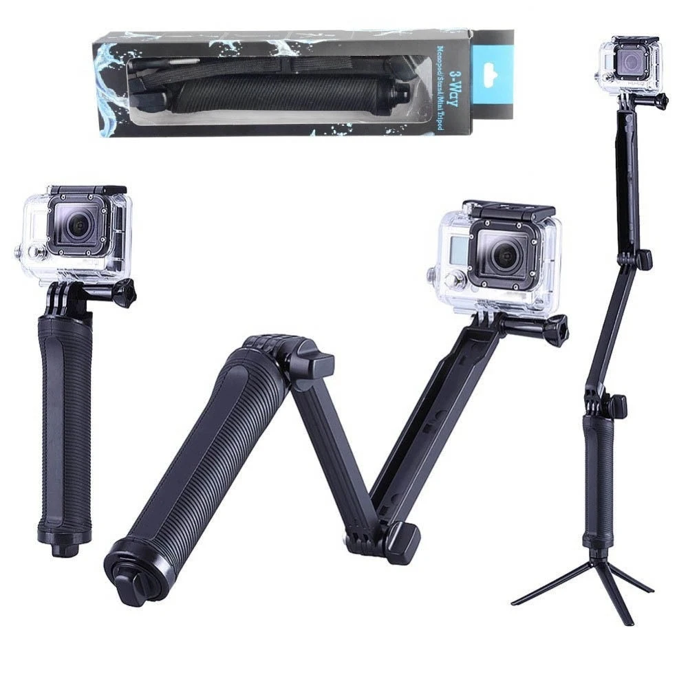 Для Go Pro 3 Way Tripod Grip водонепроницаемый монопод селфи палка подставка для GoPro