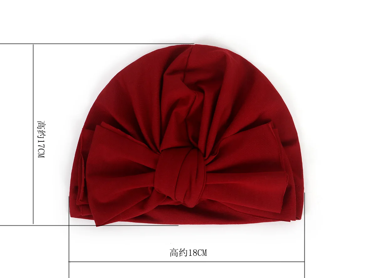 14 Colors Newborn Baby Caps Boy Girl Cotton Hats Breathable Thin Bow Pleats No-Brim Protective Stain Head Wrap Hat | Детская одежда и