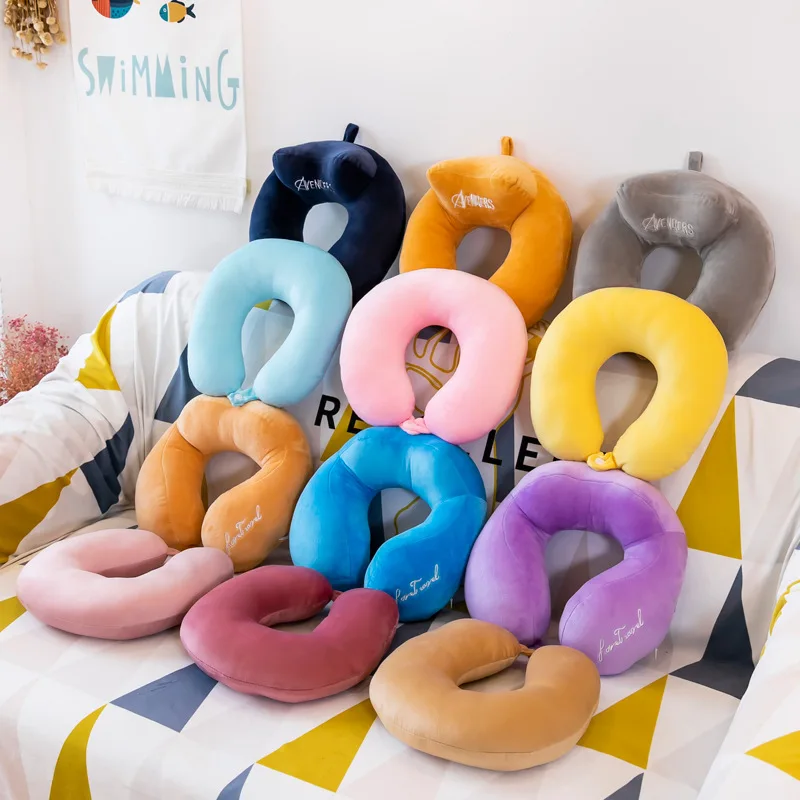 

2021 u Pillow Custom Logo memory cotton neck pillow office nap pillow pillow pillow company gift