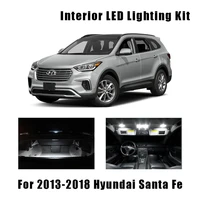 9 bulbs white led car reading ceiling light interior kit fit for 2013 2016 2017 2018 hyundai santa fe trunk license plate lamp