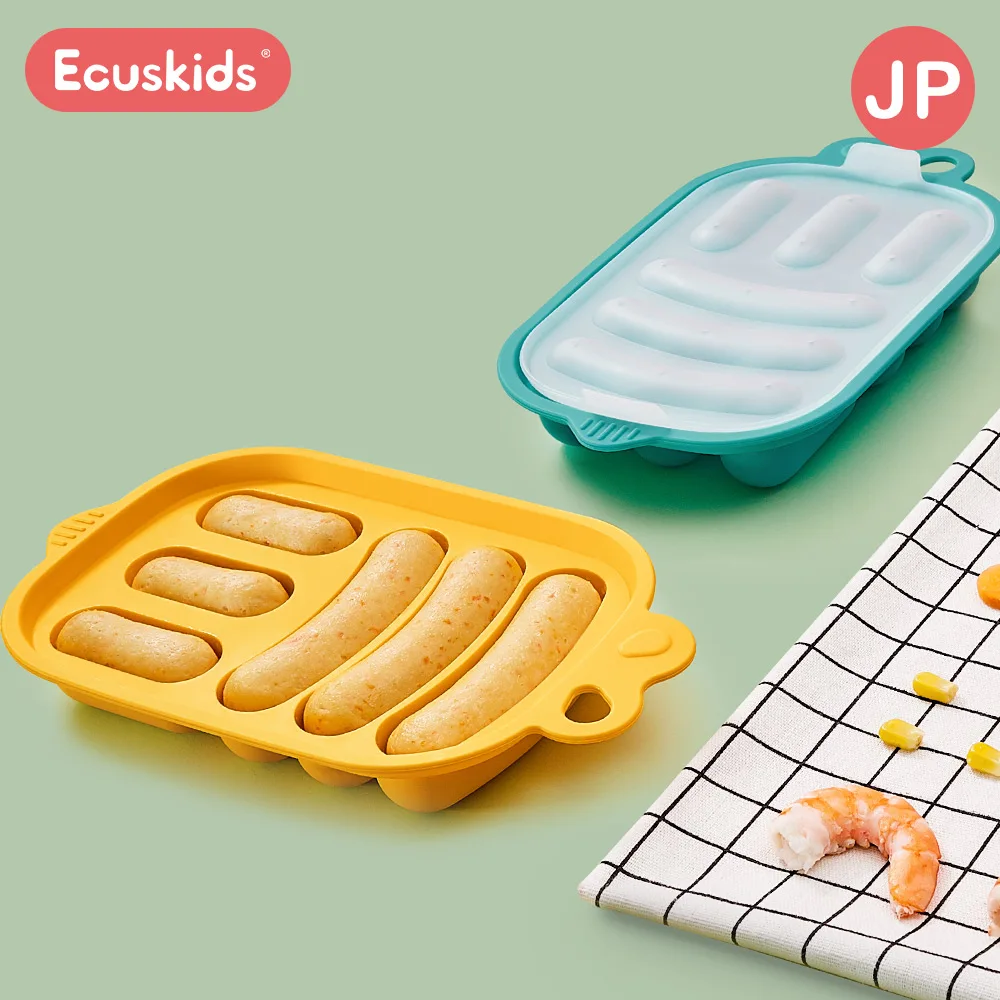 

Japan ecuskids silicone sausage mold baby food supplement high temperature resistant can be steamed and baked without odor DIY