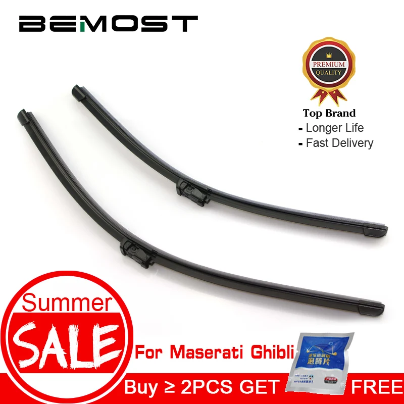 

BEMOST Car Window Windshield Wiper Blades Natural Rubber For Maserati Ghibli 26"+18" , 2014 2015 2016 2017 Push Button
