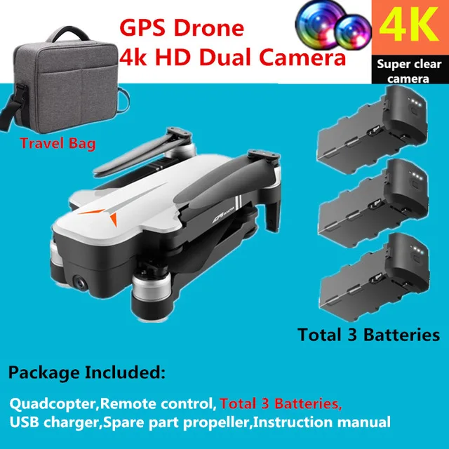 Travel bag 3 battery Радиоуправляемый Дрон 8811 gps 5G Квадрокоптер с широкоугольным 4K камерой Дрон жеста складной оптический поток Дрон Вертолет VS SG906 - Цвет: Travel bag 3 battery