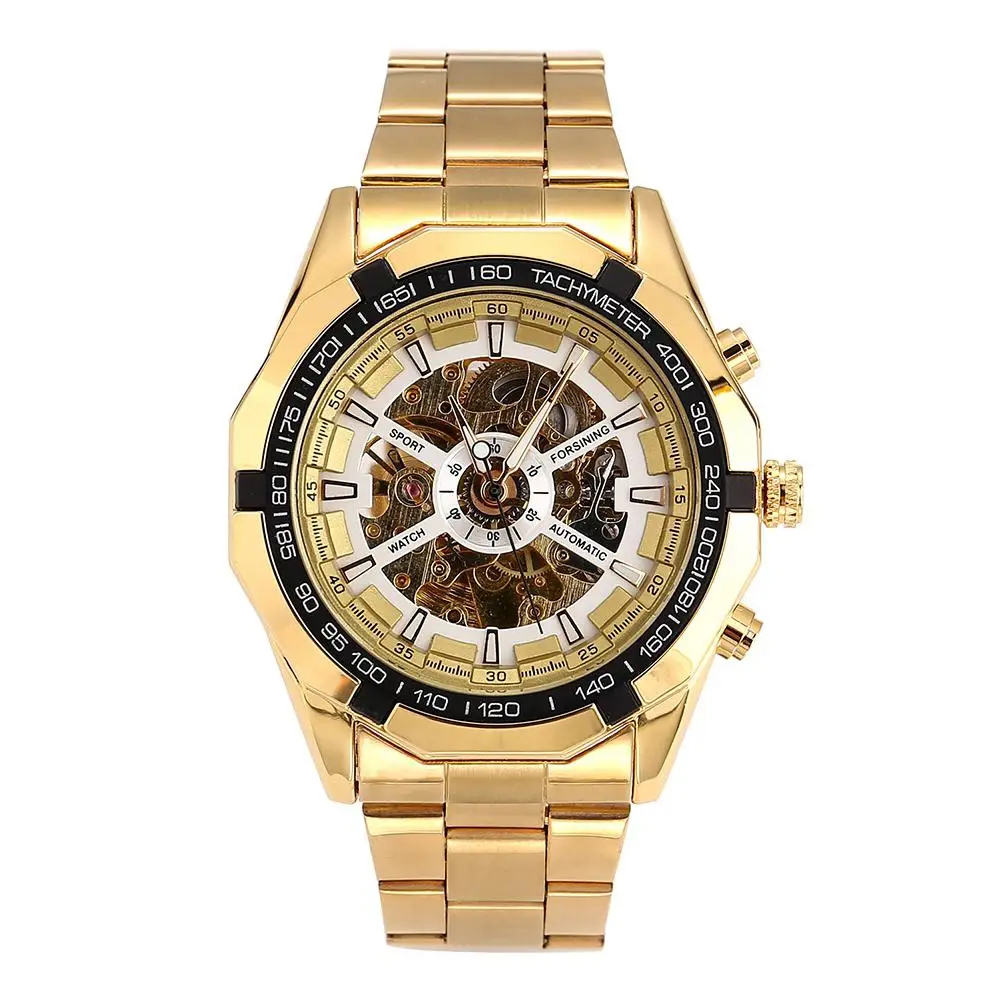 LinTimes Men Wristwatches Gold Color Business Fashion Casual Fully Automatic Mechanical Watch Male Watches reloj hombre | Наручные часы