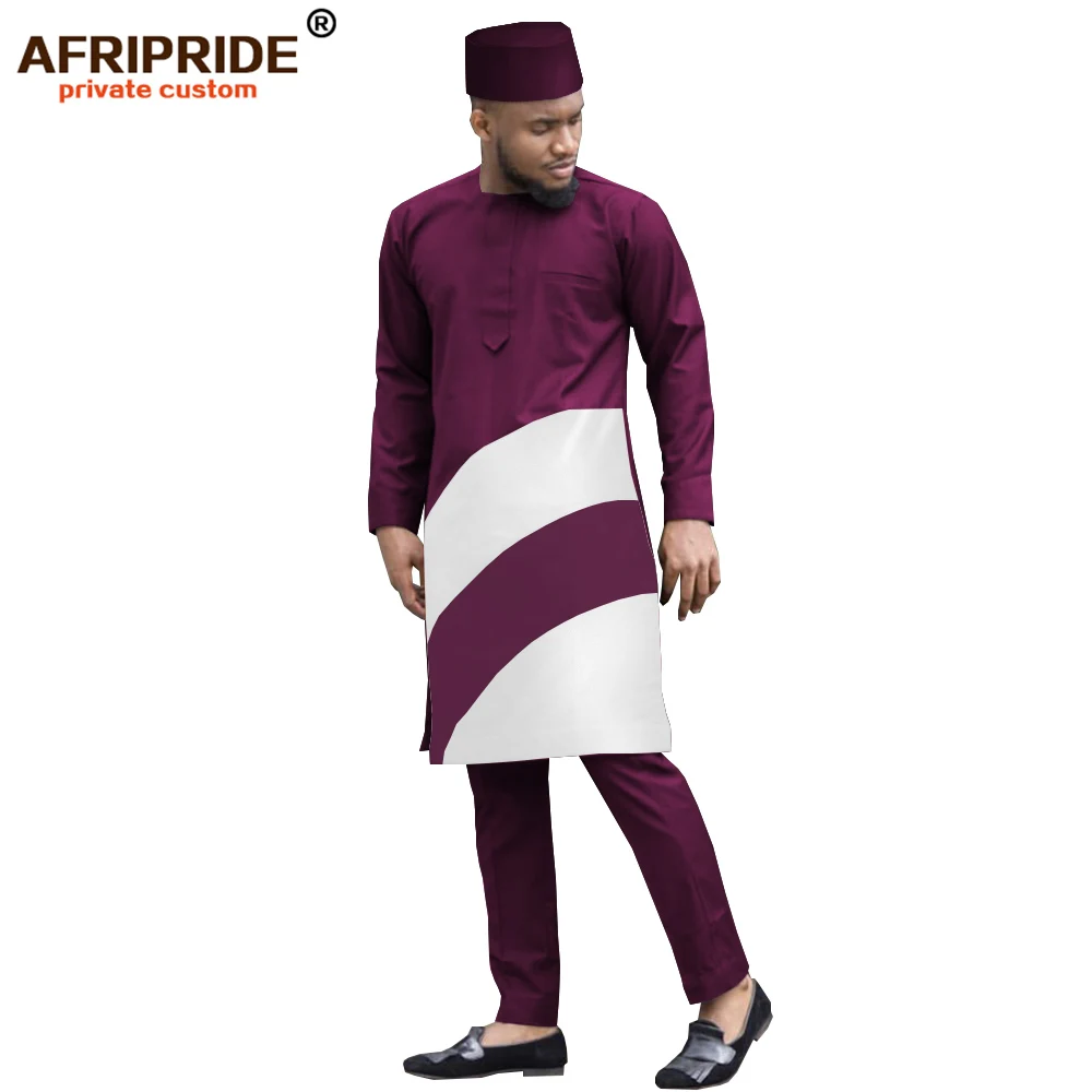 2019 африканские мужские костюмы однотонные Дашики топы куртки + искусственная