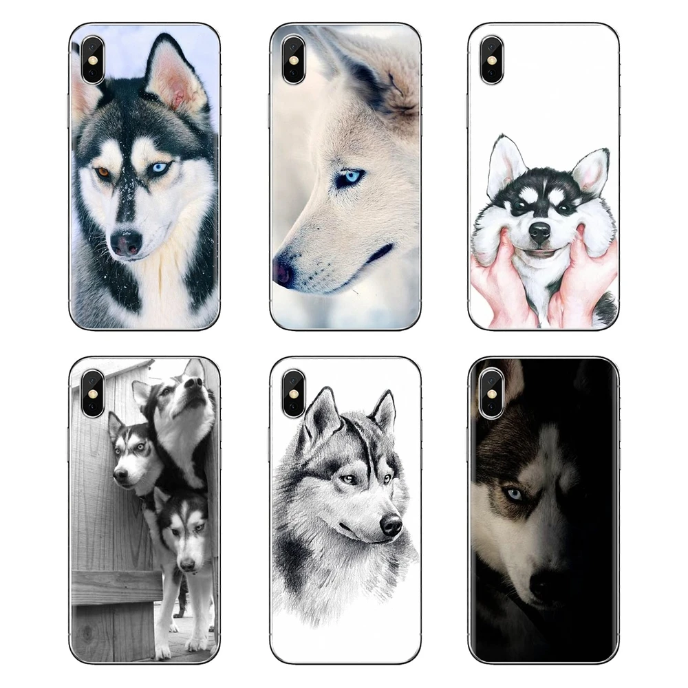 С изображением щенков Сибирского Хаски узор прозрачный мешок TPU чехол для Xiaomi Redmi