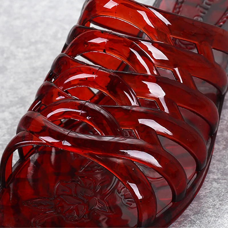 

Slippers Women 2021 Household Summer Slippers Crystal Plastic Home Slippers Non-slip Soft Sandals Casual Shoes Woman