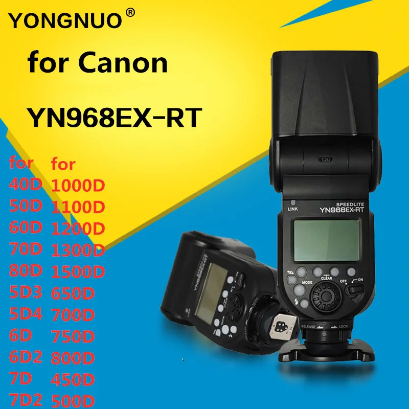 Светодиодная лампа для видеосъемки YONGNUO YN968EX-RT ttl Беспроводной Вспышка Speedlite с светодиодный свет совместим с YN-E3-RT \ YN600EX-RT для Canon 600EX-RT \ ST-E3-RT