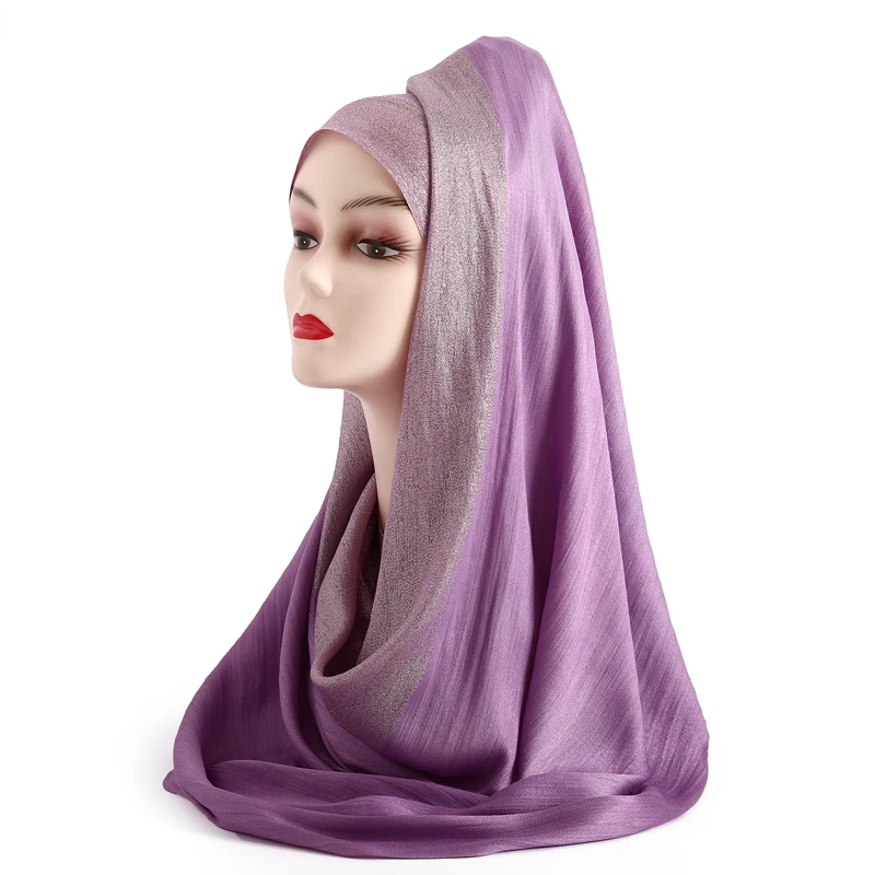 Роскошный женский хиджаб 10 шт./лот хлопковый шарф однотонные шарфы из пузырчатой