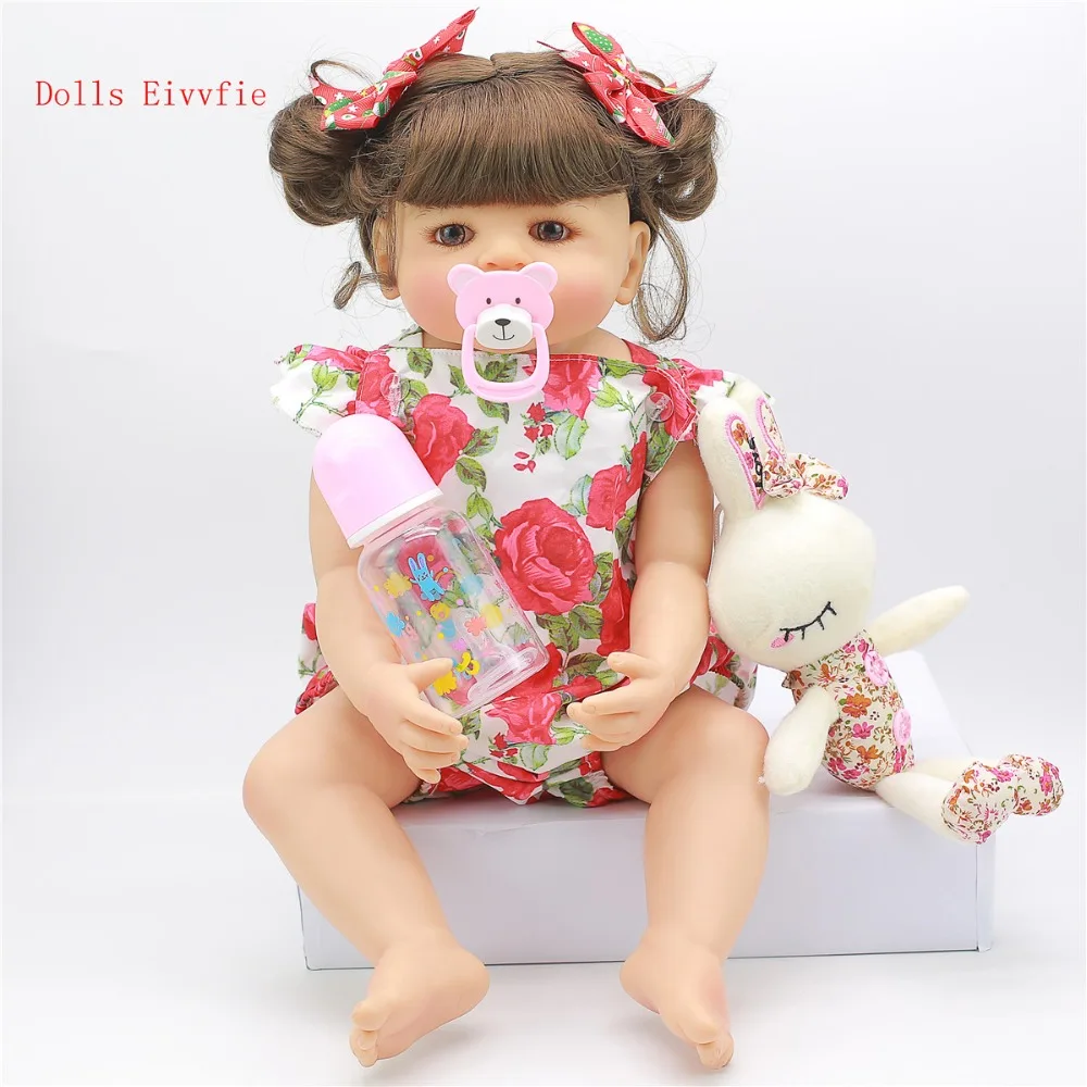 55 см полноразмерная силиконовая кукла Reborn Детские Этнические куклы Baby Girl