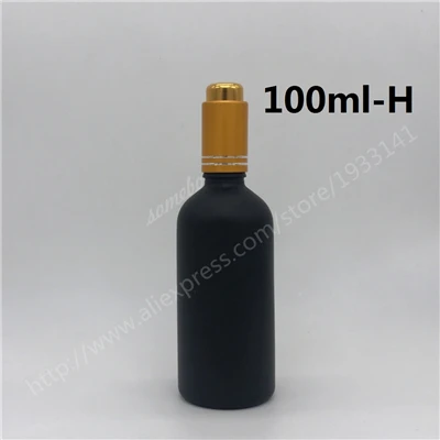 100ML H 50 мл 100 мл матовая черная стеклянная бутылка с капельницей Черная Стеклянная бутылка с эфирным маслом - Цвет: 100ML H
