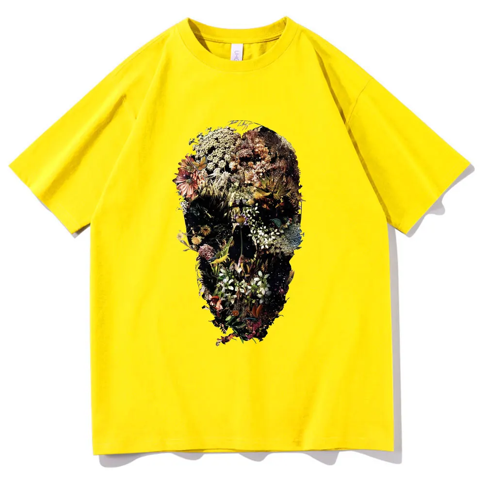 

2021 Summer New Women Fashion Skull Butterfly Plant Short Sleeve Men T-shirts Tops T Shirt Man Graphic T Shirts Male Tee T-shirt