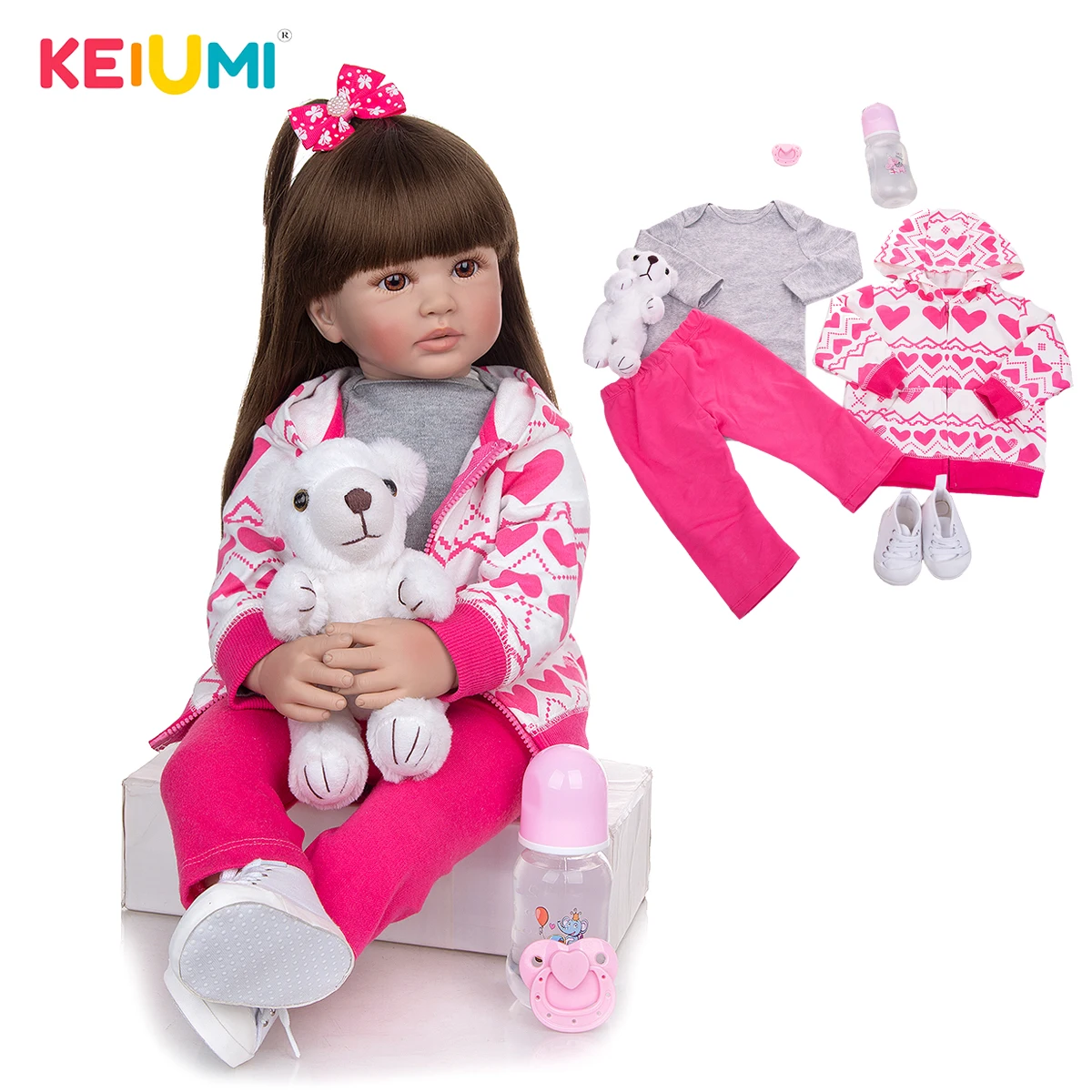 KEIUMI 60 см Новый дизайн куклы новорожденные младенцы тканевое тело Реалистичная