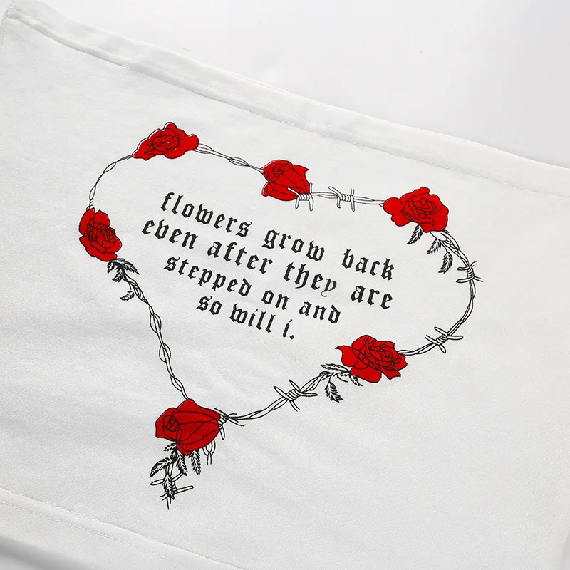 Женский Короткий Топ без бретелек с цветочным принтом летняя уличная одежда