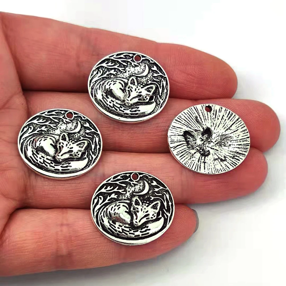 

50pcs Vintage Fox Charm Moon Pendant charms for Women Female Party Fashion Jewelry Gifts
