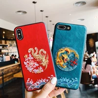 embroidered chinese style for iphone xr 7 8 xs max xsmax x 10 6 6s plus 7plus 8plus airbag soft tpu case