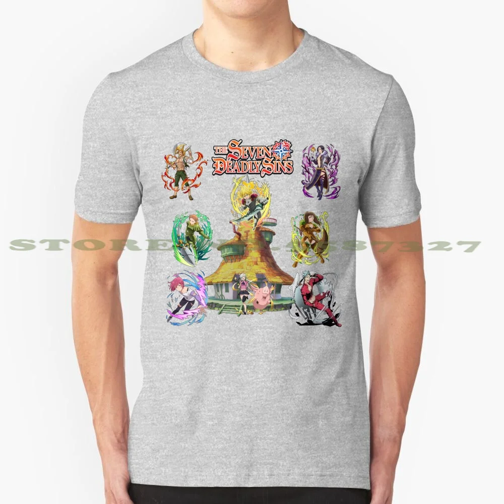 

Seven Deadly Sins With Hawk And Liz Fashion Vintage Tshirt T Shirts Seven Deadly Sins Hawk Liz Meliodas Ban Diane King Boar Hat