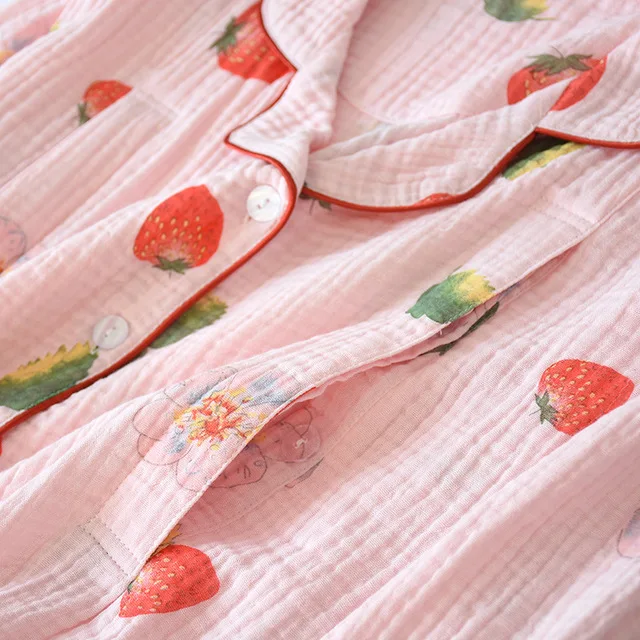 Fdfklak Pink/Blue Sleepwear Set Long Sleeve Cotton Maternity Pajamas Nightie For Feeding Pregnant Sleepwear Pijama Feminino enlarge