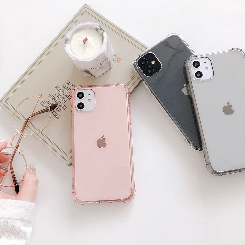 Чехол для iPhone 11 прозрачный чехол с усиленными угловыми бамперами гибкий мягкий XR