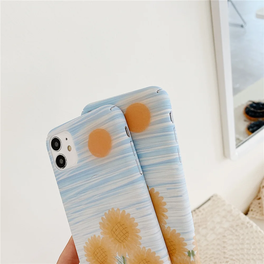 Тонкий чехол с мультяшным цветочным рисунком для HUAWEI P40 MATE 30 PRO NOVA 5I 6 SE HONOR 7C 8A