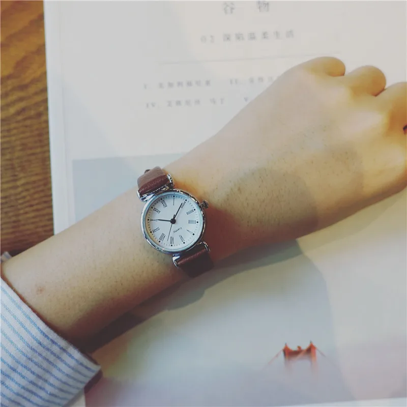

Retro Small Quartz Watch Women With Vintage Leather Strap Fashion Casual Ladies Dress Wristwatches Simple Drop Shipping Clock