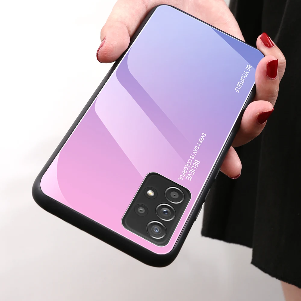 For Samsung Galaxy A52 Case Glass Phone Case For Samsung A52S 5G A51 A71 A72 A73 A53 A32 A13 A12 A30S A22 A21 S A20S A10S Covers