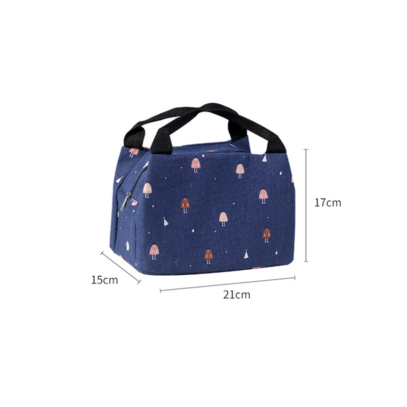 

Imitation Linen Portable Insulated Lunch Box Bag Tote Zipper Thermal Cooler Food Storage Pouch Container School Picnic Travel