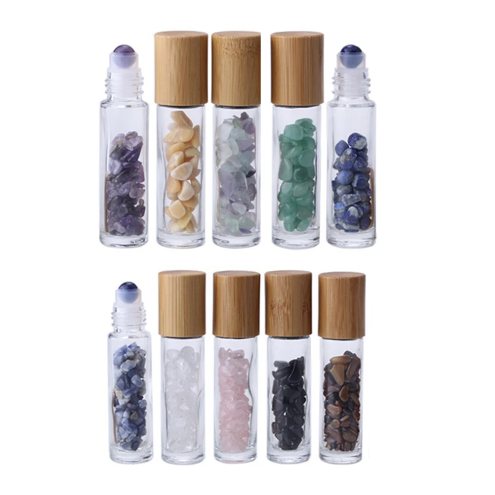 

10pcs Clear Glass Essential Oil Roller Bottles with jade Glass Roller Balls Aromatherapy Perfumes Lip Balms Roll On Bottles 10ml