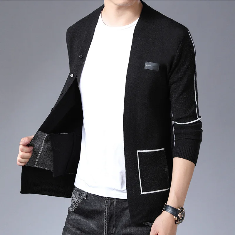 Кардиган новинка мужские свитера модные пальто ветрозащитные теплые весна-осень