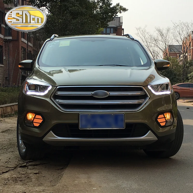 

SNCN 2PCS LED Daytime Running Light For Ford Escape Kuga 2016 2017 2018 2019 Turn Yellow Signal Waterproof Car 12V LED DRL Lamp