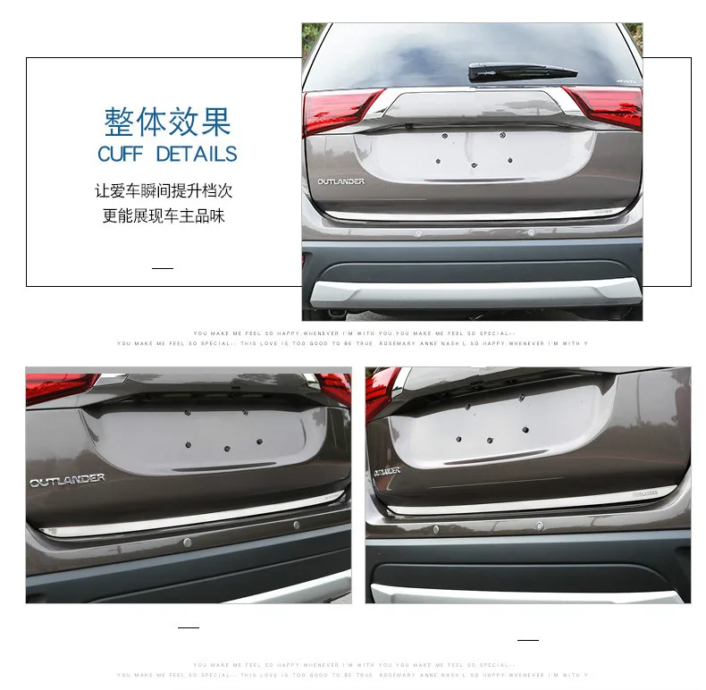 Для Mitsubishi Outlander 2013-2019 Высокое качество нержавеющая сталь задние ворота украшения