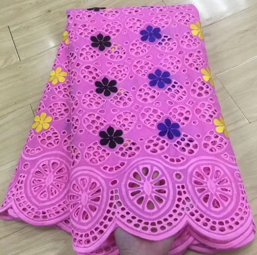 Розовая африканская сухая кружевная ткань высокого качества для женщин