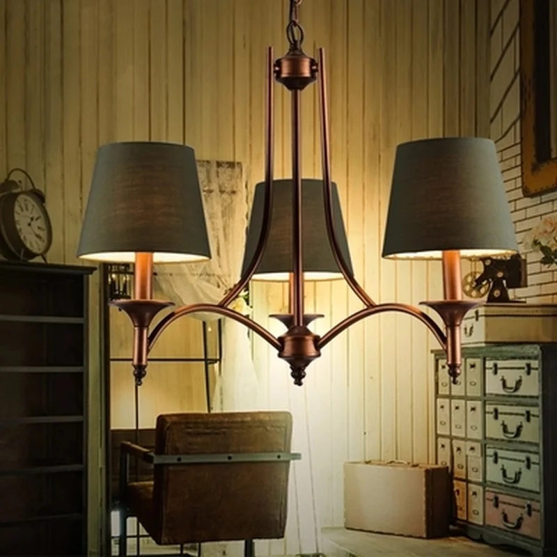 Американские бронзовые металлические светодиодные люстры осветительные