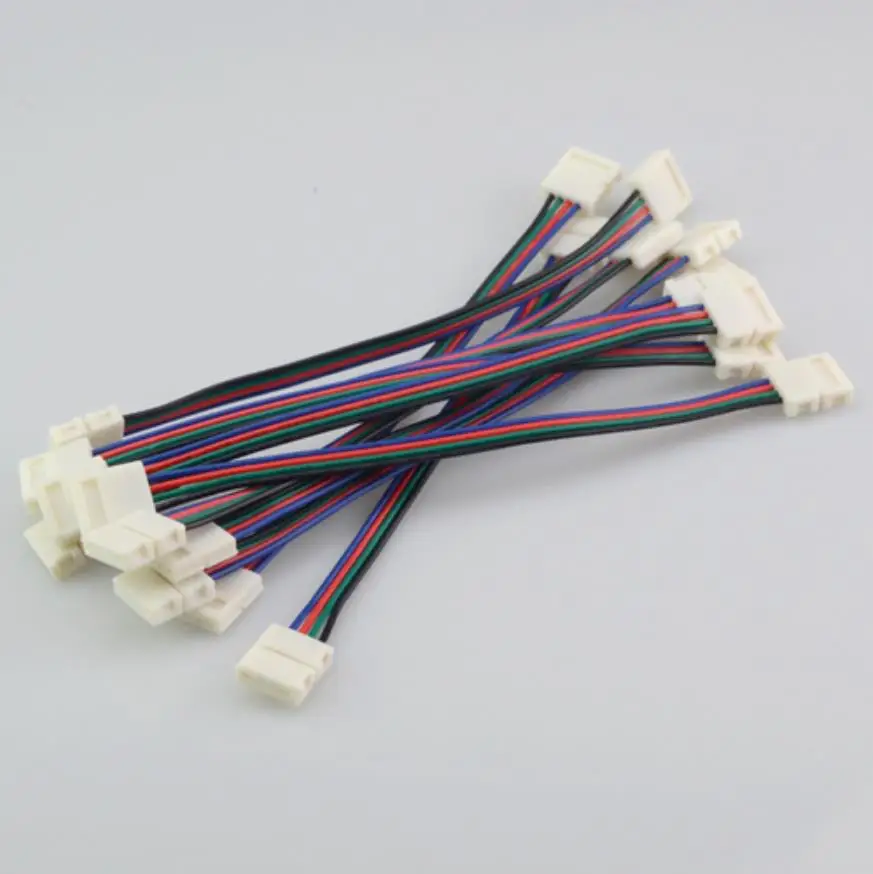 4 контактная RGB Женская Светодиодная лента с двойным разъемом кабель зажимом