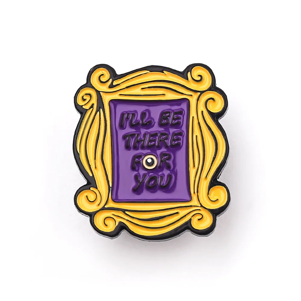

ZXMJ Fashion TV Friends Pin Purple Yellow Door Brooch Pride Clothes Bag Shirt Hat Insignia Badges For Men Women Jewelry Gift