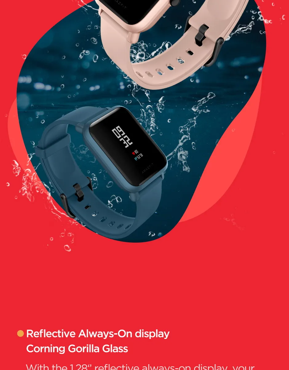 Английская версия Huami AMAZFIT Bip Lite Смарт часы 45 дней в режиме ожидания 3ATM водонепроницаемый трекер здоровья Умные часы для мужчин и женщин