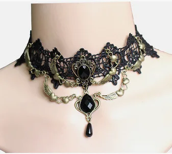 

100pcs / lot burst lace jewelry big-name European and American hot-selling lace necklace with a neck chain