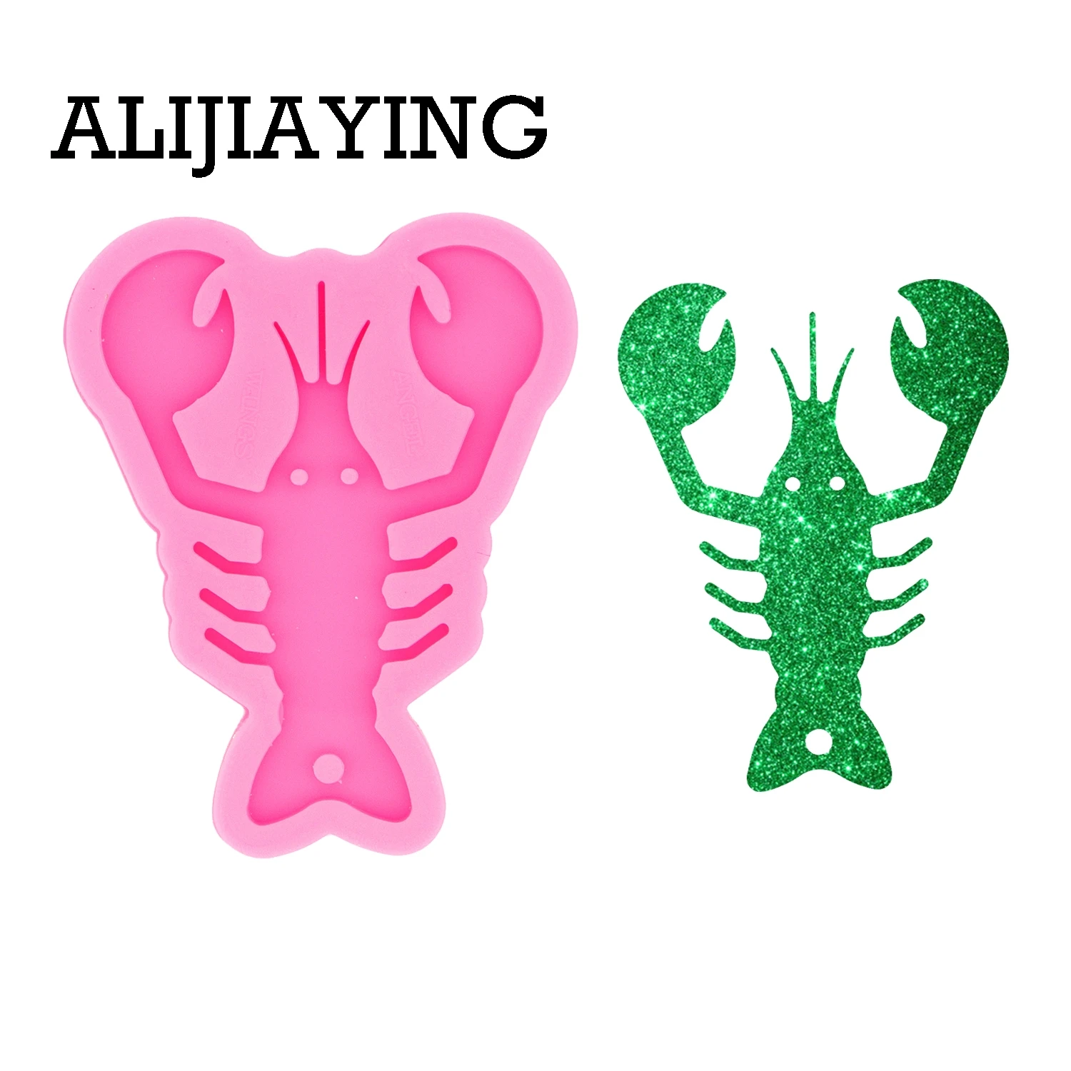 

DY0540 Glossy Art Design Lobster Silicone Keychain Mold for Epoxy Jewelry Making DIY Crafts Necklace