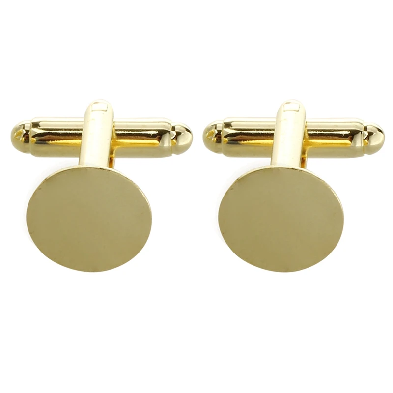 20 запонок для манжет золотого цвета заготовки 0 71x0.47 дюймов и серебристого 71x0.55
