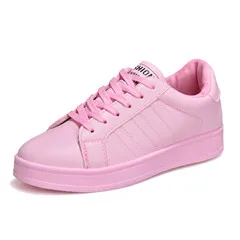 Tenis feminino теннисная обувь для женщин кожаные розовые белые черные спортивные кроссовки женские дышащие спортивные Прогулочные кроссовки на платформе - Цвет: Розовый