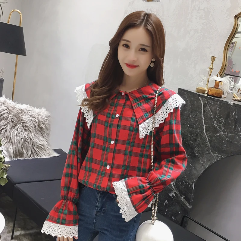 

Women Blouses 2019 Fashion Long Sleeve Peter Pan Collar Office Shirt Chiffon Blouse Shirt Casual Tops Plus Size Blusas Femininas
