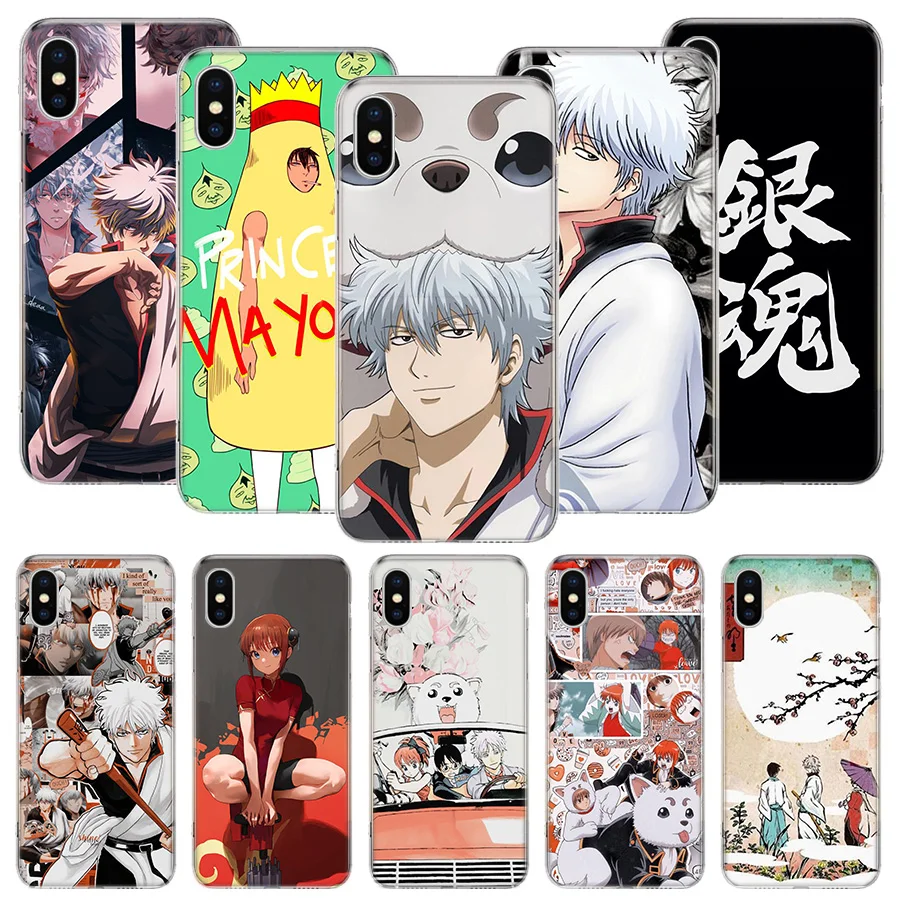 Забавный чехол Gintama из японского аниме для телефона iPhone 11 12 13 Pro XS XR X Max 7 8 6 6S Plus Mini + 5