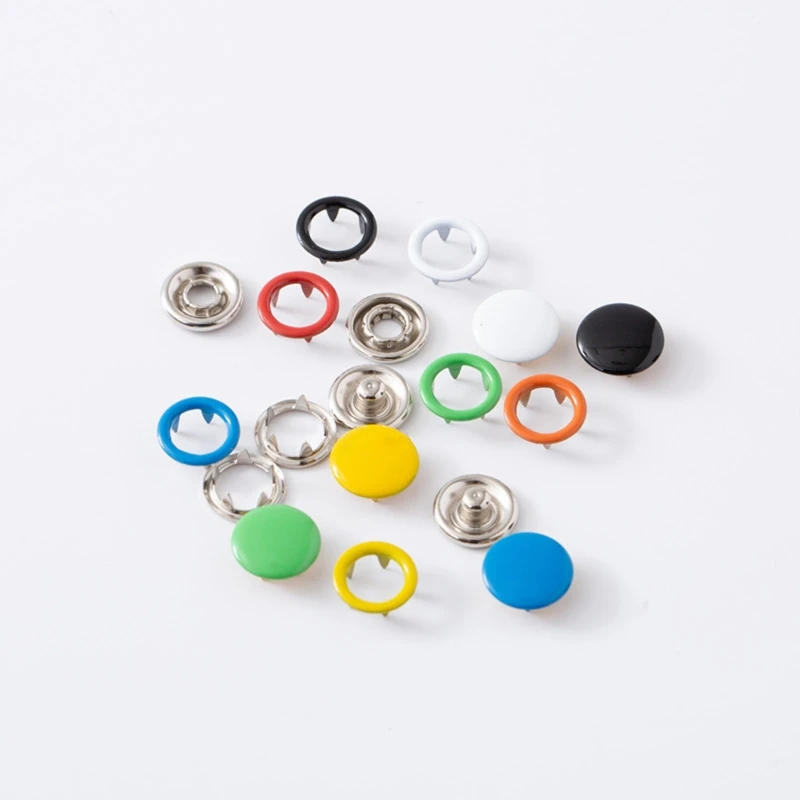 

2021 New 200pcs 10 Colors Metal Prong Snap Button Grommets Fasteners Kit with Hand Plier
