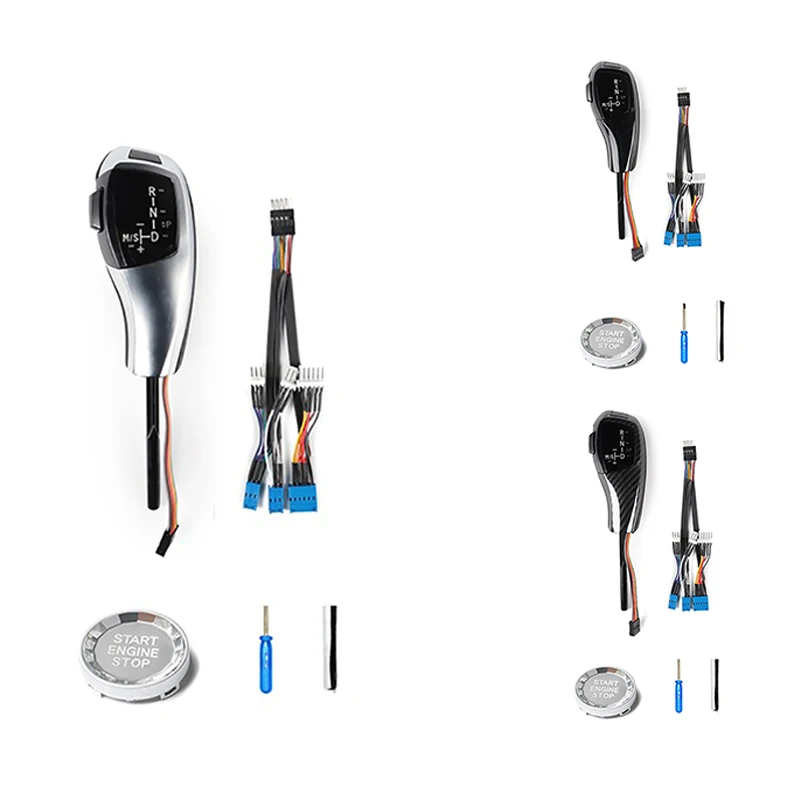 

Автомобильная светодиодный ческая светодиодная ручка переключения передач для-BMW E46 E60 E61 с хрустальной кнопкой включения Двигателя аксессу...