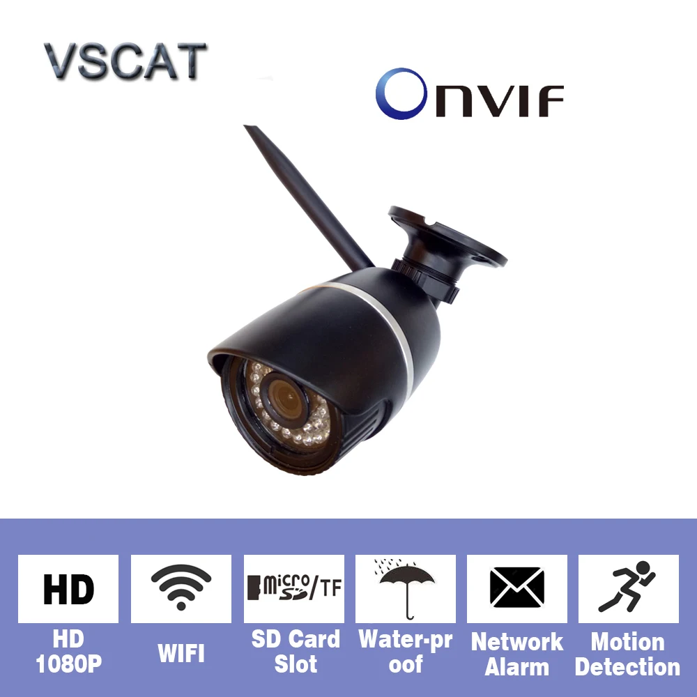 IP камера беспроводная 1080P 2 мп Full HD wi fi Onvif P2P|Камеры видеонаблюдения| |