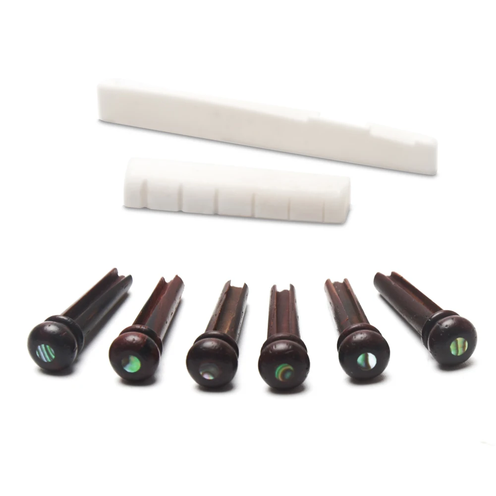 

Практичные портативные мостовые штифты, набор костных гаек, аксессуары, белая акустическая гитара с седлом, простое использование, прочная ...